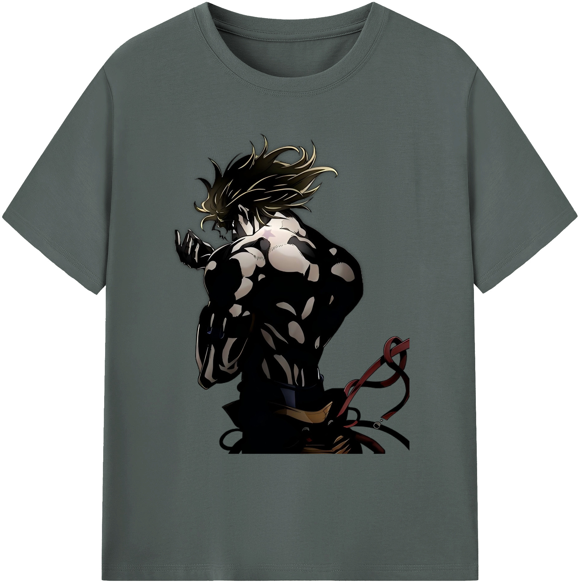 （画像用） ジョジョの奇妙な冒険 ディオ?ブランドー JoJo's Bizarre Adventure Dio Brando 綿100％ メンズ半袖Tシャツ｜肌触りやわらか＆通気性